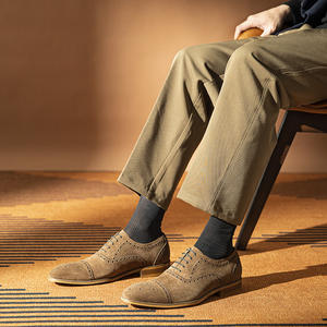 2026 New Model-Best-selling Men's Genuine Leather Lace-up Pointed Toe Comfortable Fashionable Casual Walking Office Career <b>Shoes</b> - Product Image 2