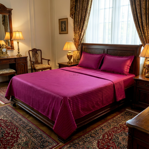 Ensemble de draps en satin de coton de luxe – Drap de lit King Size avec taies d'oreiller assorties - Product Image 1