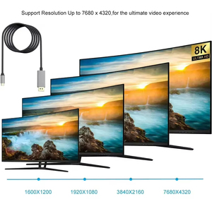 Tendencia tipo C a <span class=keywords><strong>DisplayPort</strong></span> 4K <span class=keywords><strong>Cable</strong></span> convertidor <span class=keywords><strong>de</strong></span> adaptador <span class=keywords><strong>de</strong></span> vídeo carcasa <span class=keywords><strong>de</strong></span> aluminio para Cables DP chaqueta <span class=keywords><strong>de</strong></span> PVC 8K para teléfono portátil - Product Image 3