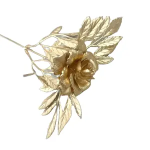 Or Argent Bronze Hibiscus Soie Artificielle Faux Fleurs Saint Valentin Halloween Décoration de Noël Soie fleur artificielle