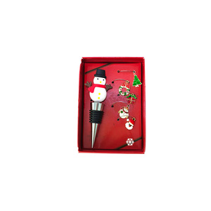 Creative Christmas Wine Stopper Set Aluminum Alloy Sealing Stopper For Red Wine Bottle With Santa Snowman Design - Product Image 2