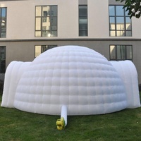 6m/ 26ft harga pabrik balon putih Igloo tenda kubah dengan lampu LED 2 pintu luar ruangan Kemah pesta rumah Marquee Eskimo House