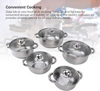 Ensemble de casseroles en acier inoxydable 10 pièces avec casserole et faitout, design moderne écologique, compatible gaz et induction