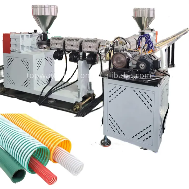 PVC Spiral Water Pump Suction Pipe Production Line Spiral Reinforced Hose Extrusion Line