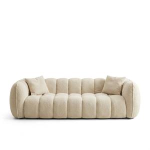 Juego <span class=keywords><strong>de</strong></span> Sofás Seccionales Tradicionales con Tapicería <span class=keywords><strong>de</strong></span> Lino Cremoso, Comprimidos al Vacío, en Forma <span class=keywords><strong>de</strong></span> Cubo <span class=keywords><strong>de</strong></span> Calabaza, Directo <span class=keywords><strong>de</strong></span> Fábrica, <span class=keywords><strong>3</strong></span> <span class=keywords><strong>Plazas</strong></span>, para Sala <span class=keywords><strong>de</strong></span> Estar - Product Image 1