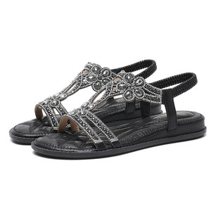 Sandalias Planas de Playa para Mujer, Tendencia de Moda de Verano, Sandalias Brillantes con Cristales para Exteriores, Sandalias para Mujer - Product Image 3