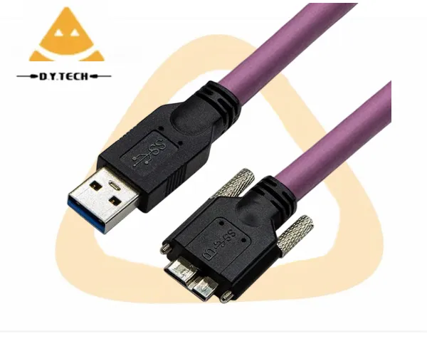 Kamera Digital Tautan industri USB mikro dudukan sekrup USB 3.0 ke kabel data fleksibel tinggi micro-b untuk kamera industri