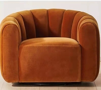 Design minimaliste canapé simple rétro lumière luxe velours chambre petit appartement loisirs chaise pivotante pour Villa hôtel