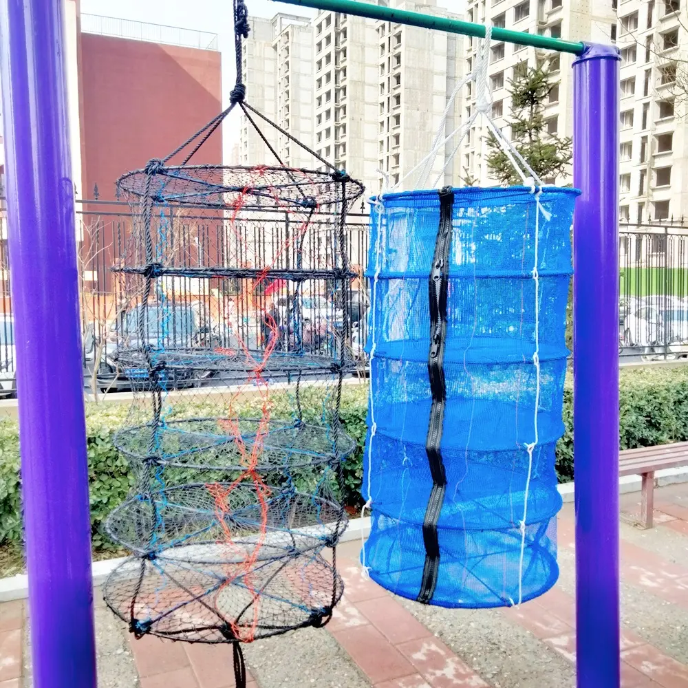 blue black custom mesh size 3*3/12*12/21*21 mm scallop net traps cage scallop farming lantern nets for sale