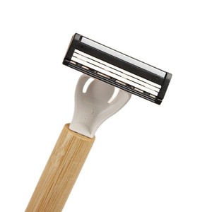 Maquinilla de afeitar de acero inoxidable de triple hoja biodegradable PLA de bambú ecológica <span class=keywords><strong>Grand</strong></span> desechable para hombres para hoteles y aerolíneas - Product Image 5