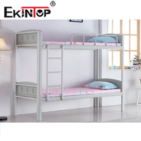 Lits superposés en fer robustes de taille double pour enfants, garçons, filles, chambre à coucher, dortoir scolaire, appartement, fabriqués avec un cadre en acier