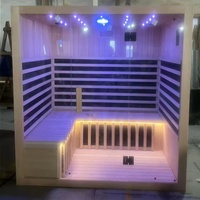 Produit phare : Cabine de hammam électrique infrarouge lointain à vapeur humide, design classique moderne et personnalisé, pour 5-6 personnes, 1,8*1,9*1,5m, en cèdre du Canada, pour appartement
