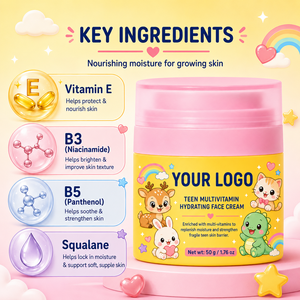 Crème hydratante quotidienne pour adolescents, adoucit la peau, renforce la barrière cutanée, légère, non irritante, enrichie en vitamine E. - Product Image 4