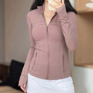 Chaqueta de Yoga para Mujer, Cuello Alto, Doble Cara Cepillada, Transpirable, Corte Ajustado, Cierre de Cremallera, Top Deportivo, Nueva Versión - Product Image 2