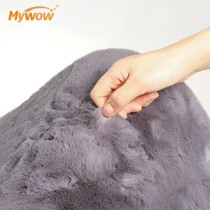 Promotion Solid Color Bedroom Carpet Fluffy Faux Rabbit Fur Carpet Large Rugs For Living Room
