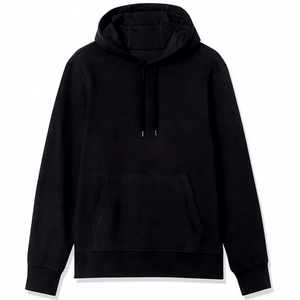 Men's <b>Black</b> Hooded <b>Sweatshirt</b> Regular Fit Casual Cotton Fleece Pocket Long Sleeve Autumn Wear Men’s <b>black</b> hoodie <b>Black</b> hooded - Product Image 1