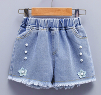 Celana Pendek Denim Anak Perempuan Model Terbaru 2025, Kasual, Polos, Trendi, Ramah Lingkungan, Ukuran Sedang-Besar, Grosir, Ready Stock
