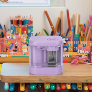 Mini <span class=keywords><strong>taille</strong></span>-<span class=keywords><strong>crayon</strong></span> électrique violet avec une jolie lame plate à piles pour les étudiants une idée cadeau - Product Image 3