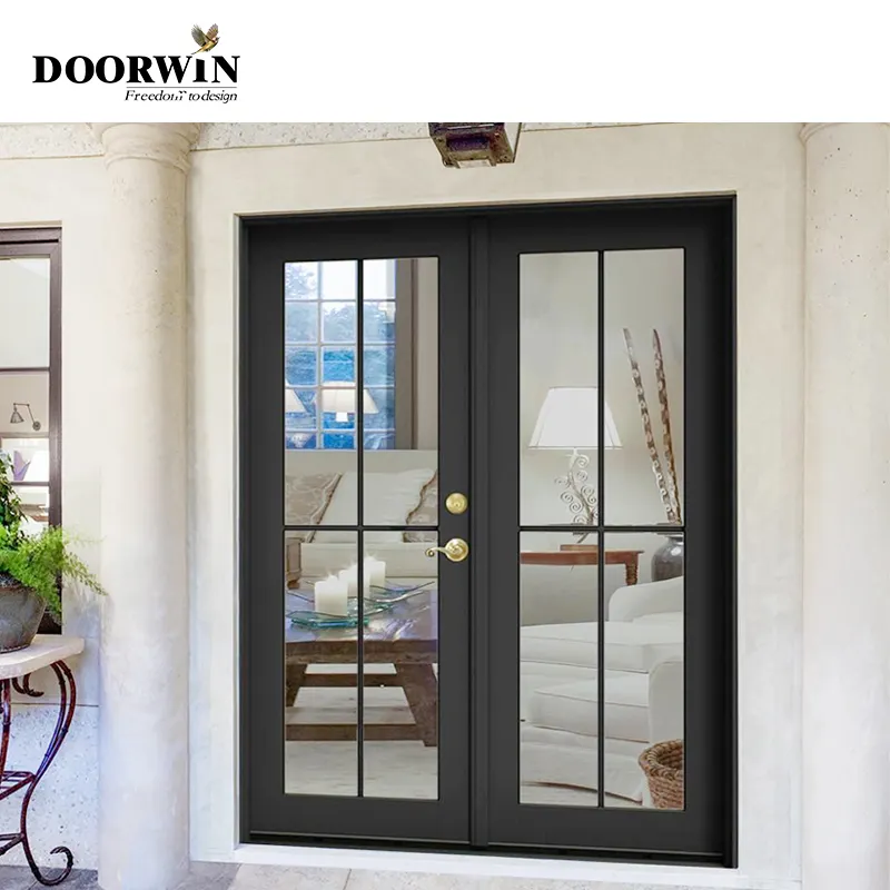 Doorwin TEXAS Aluminum French Design Aluminum Kitchen Modern Front Doors for houses Aluminum Frame Glass French Doors