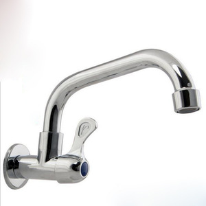 Robinet de cuisine mural à poignée unique, entièrement en cuivre, avec valve en céramique, design minimaliste, installation facile - Product Image 1