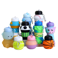 Bouteille d'eau portable extérieure en couleur avec logo personnalisé bouteille d'eau en silicone pliable et réutilisable pour boire de voyage
