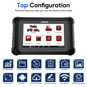 Scanner de diagnostic <span class=keywords><strong>moto</strong></span> Android 7 pouces Premium - Diagnostic toutes fonctions, fonctions de service avancées - MT700 1 an pour voitures - Product Image 1