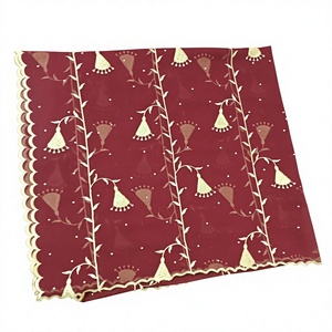 Chal de Chifón al por Mayor con Motivo de Enredadera Dorada, Bordado y Adornado con Borde Festoneado, para Vestidos de Novia, OEM ODM Personalizado - Product Image 2