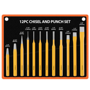 Fourniture d'usine de marque OEM 12 pièces ciseau à froid et poinçon à broche ensemble d'outils de poinçon CRV avec sac en toile - Product Image 2
