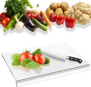 Tabla de Cortar Acrílica Transparente Antideslizante para Cocina, Hogar y Restaurante con Borde Protector para Encimera - Product Image 1