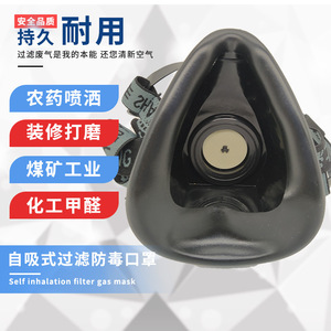Masque à gaz demi-visage réutilisable Earth Brand 2001 avec filtre pour vapeurs organiques, protection pour l'industrie chimique - Product Image 3