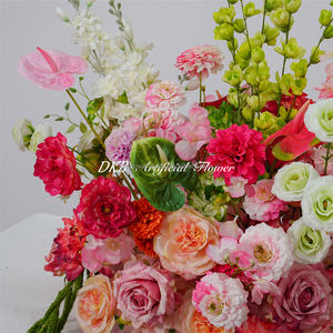 Tapis d'allée de mariage en soie en gros, fleurs artificielles colorées de haute qualité en forme de rose pour la décoration de mariage - Product Image 3