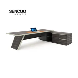 Ticari mobilya fabrika özel High-End Modern tasarım L şekli direktörü yemlik ceo'su patron masası yönetici ofis masası masa seti