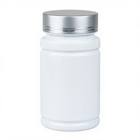 Bouteille en plastique HDPE pour médicaments, poudres, comprimés, capsules, scellée, résistante à la lumière, blanche, à large ouverture, sérigraphiée