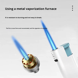 Briquet à gaz butane haut de gamme en métal, coupe-vent, rechargeable, portable, authentique, épaissi, durable et jetable - Product Image 5
