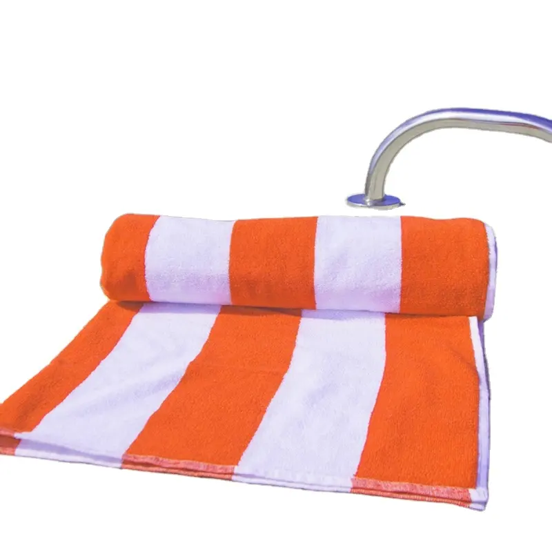 Toalla de piscina a rayas de gran tamaño, toalla de playa personalizada, 100% algodón, 21S, 600gsm, gran oferta, venta al por mayor