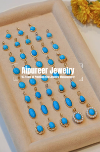 أقراط فضية S925 معتمدة من الفضة الخالصة مع حجر الفيروز الطبيعي على شكل قرع، أقراط صغيرة مرصعة بالخرز من الحجر الأزرق الحقيقي، مجوهرات للزينة والبركة - Product Image 3