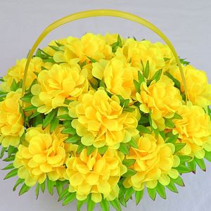 Couronnes funéraires de 35 cm, fleurs artificielles de cimetière, chrysanthèmes pour pierre tombale - Product Image 4