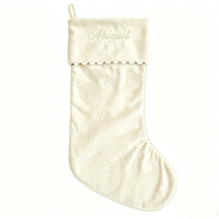Chaussettes de Noël en velours vierges élégantes, personnalisables par broderie, pour décoration festive de la maison et cadeau