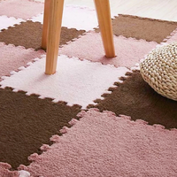 Tapis carrés modernes épais en polyester, fabriqués à la machine, à jointures imbriquées, avec bordure moelleuse, antidérapants, antimicrobiens, à joints fendus, doux pour l'escalade