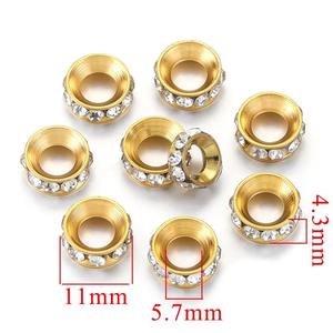 ลูกปัดคริสตัลทรงกลมขนาด 9.5 มม. 11 มม. สีเงิน สีทอง สำหรับงาน DIY อุปกรณ์ทำเครื่องประดับ CN HEB - Product Image 5