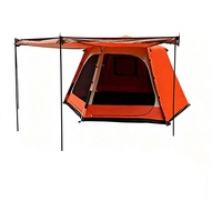 Tente de camping automatique 2-en-1 grande taille pour toutes les saisons, avec auvent, double couche, base Oxford imperméable, taffetas argenté, pour l'extérieur
