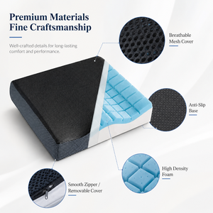 Coussin de siège carré en gel rafraîchissant et mousse à mémoire de forme de <span class=keywords><strong>4</strong></span> pouces, personnalisé, OEM, pour un confort optimal - Product Image 4