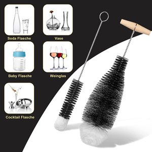 Juego de cepillos de limpieza de madera sin rayas con mango largo para botellas de vidrio y de madera - Product Image 2