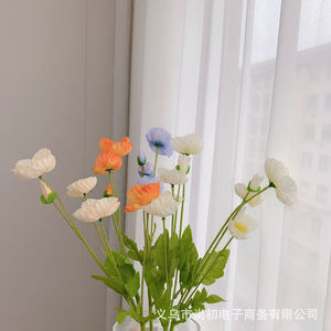 Flor de Amapola Artificial Gardenia, Seda Flocada, Ramo Grande para Decoración del Hogar y Bodas - Product Image 4