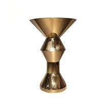 Table haute ronde de luxe en acier inoxydable doré