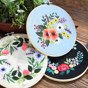 Kit de Tapicería Redonda de Algodón y Lino para Bordado DIY Hecho a Mano, Arte Colgante Floral Vintage de Punto de Cruz, Directo de Fábrica - Product Image 4