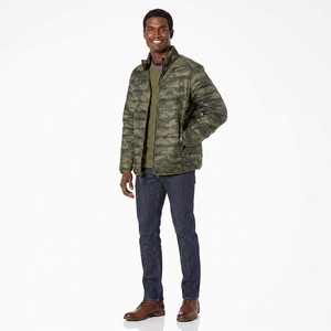 Veste matelassée en toile et nylon de haute qualité pour homme, personnalisable, avec logo frontal, col montant, vente en gros - Product Image 1