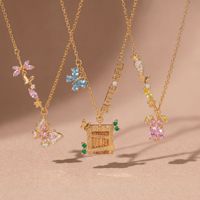 Collier Papillon Lapin en Acier Inoxydable Plaqué Or, Résistant à l'Eau et au Ternissement, Tendance TikTok, par Fanhua Jewelry