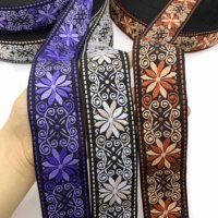 Ruban de sangle jacquard en polyester personnalisé Bracelet en tissu de style ethnique durable de 5 cm avec motif exquis