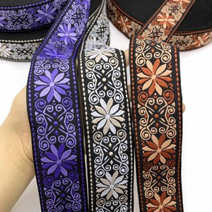 Ruban de sangle jacquard en polyester personnalisé Bracelet en tissu de style ethnique durable de <span class=keywords><strong>5</strong></span> cm avec motif exquis - Product Image 4